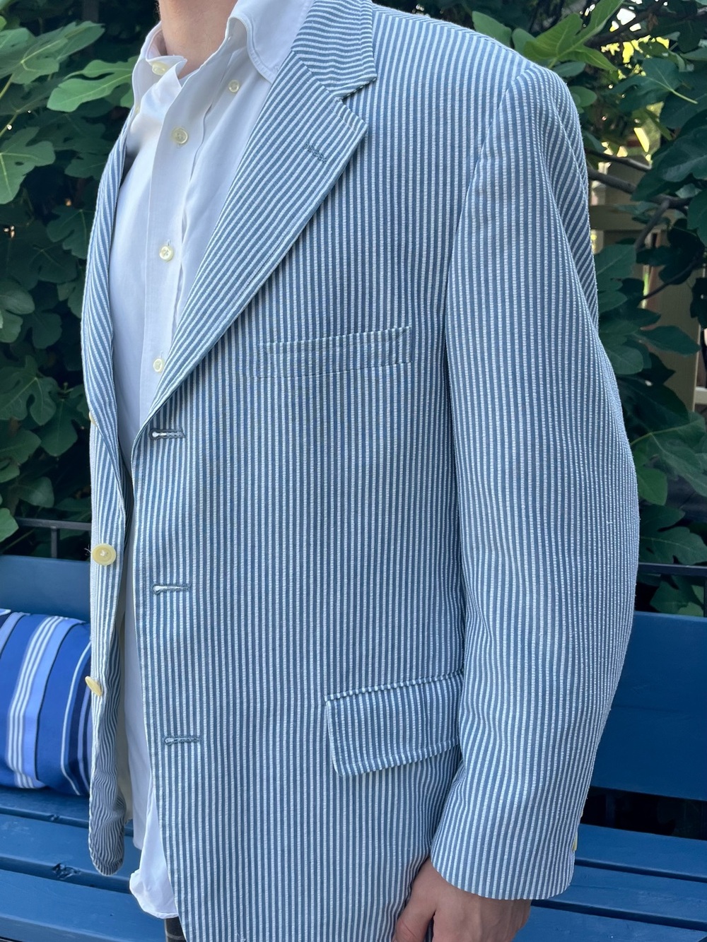 ‘80s Vintage Seersucker Jacket Men’s 42 by Jos A. Bank Clothiers